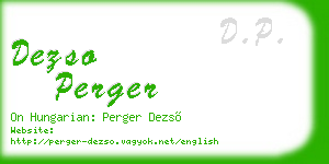 dezso perger business card