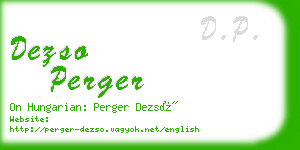dezso perger business card